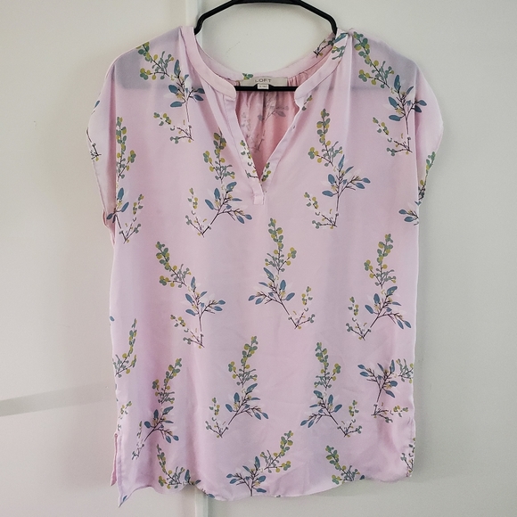 Pink Loft Short-Sleeved Blouse with Floral Pattern - Picture 1 of 5